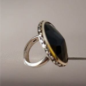 Brighton Black Onyx Ring 925 Silver Statement Ring.
Size 6.
